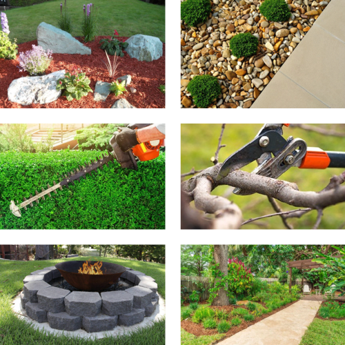 Professional mulching, rockbed and yard trimming services by RepairDaddy.com.